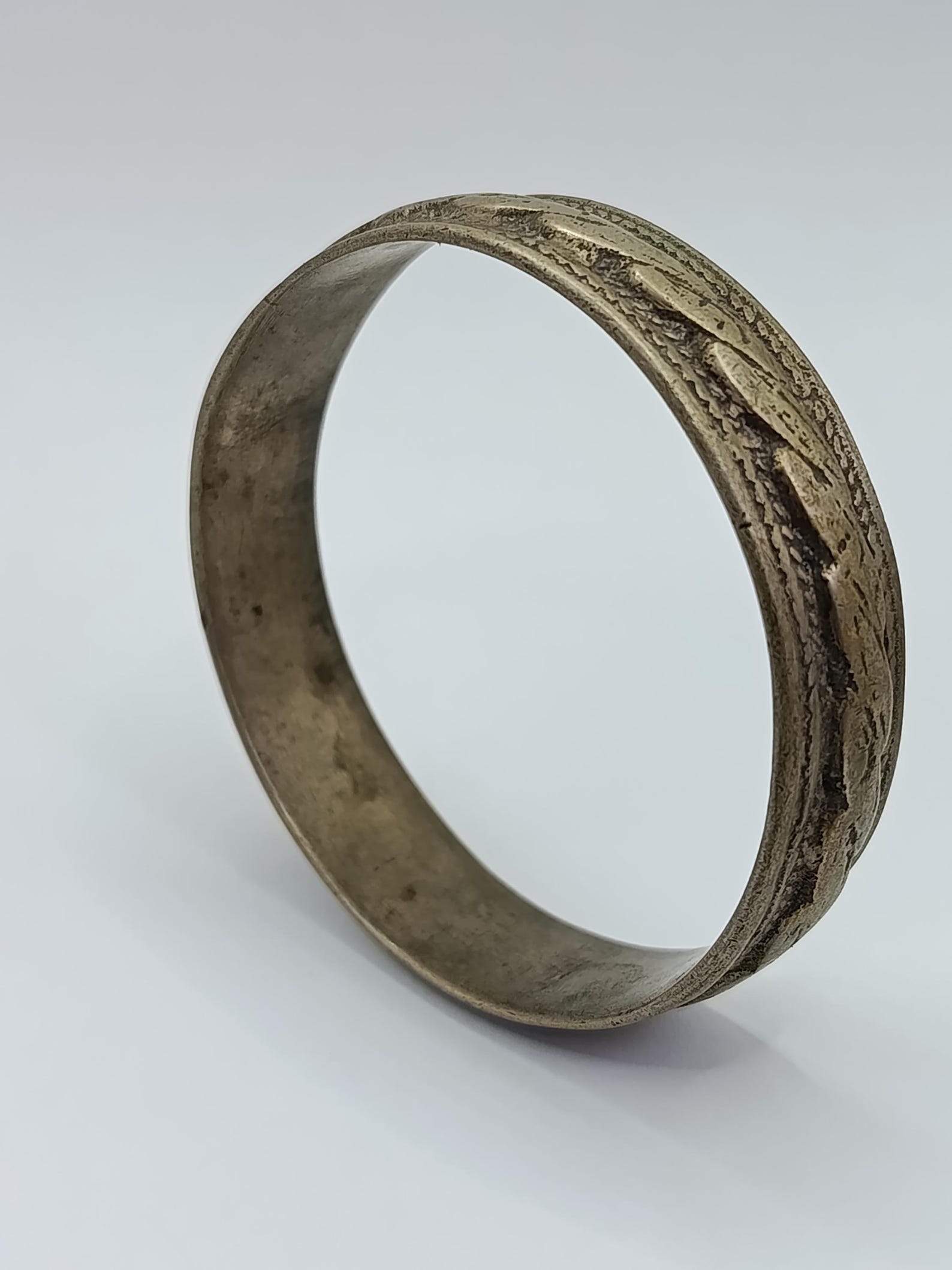 Berber Vintage Handmade Mixed Metal Twisted Tribal Bangle Bracelet