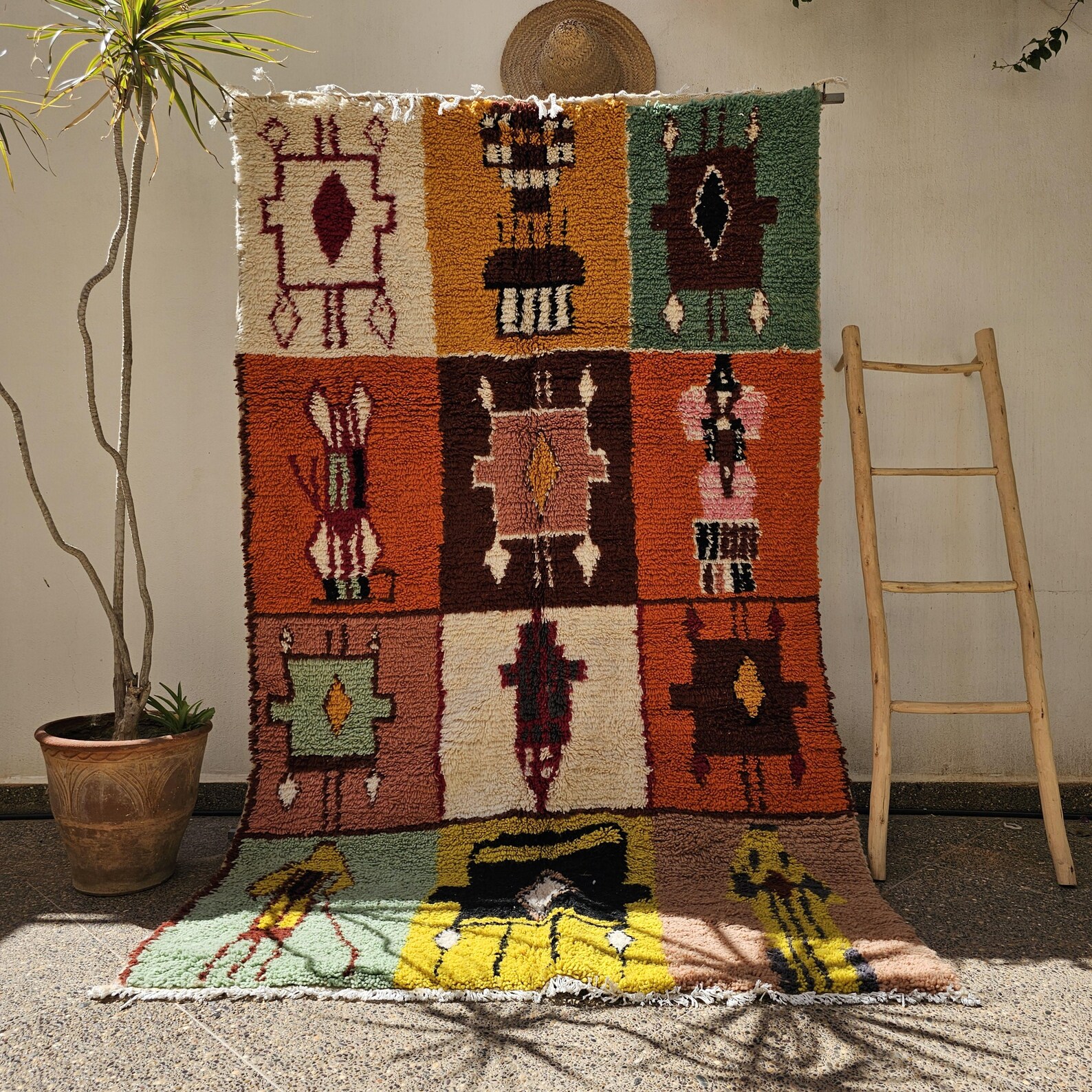 Berber Handmade Colorful Vintage Carpet Boho Area Rug