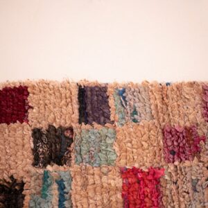 Amazigh Boujaad Vintage Cotton Knotted Tribal Design Rug