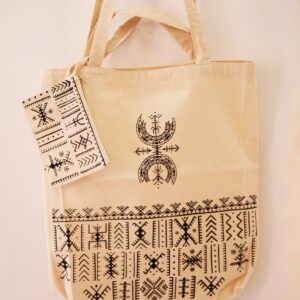 Amazigh AfusArt Cotton Canvas Bag with Symbolic Screen Print