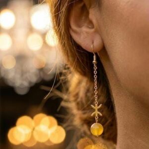 Amazigh Boucles d'oreilles YAZ tifinagh acier inoxydable avec pierres naturelles Adaptation moderne