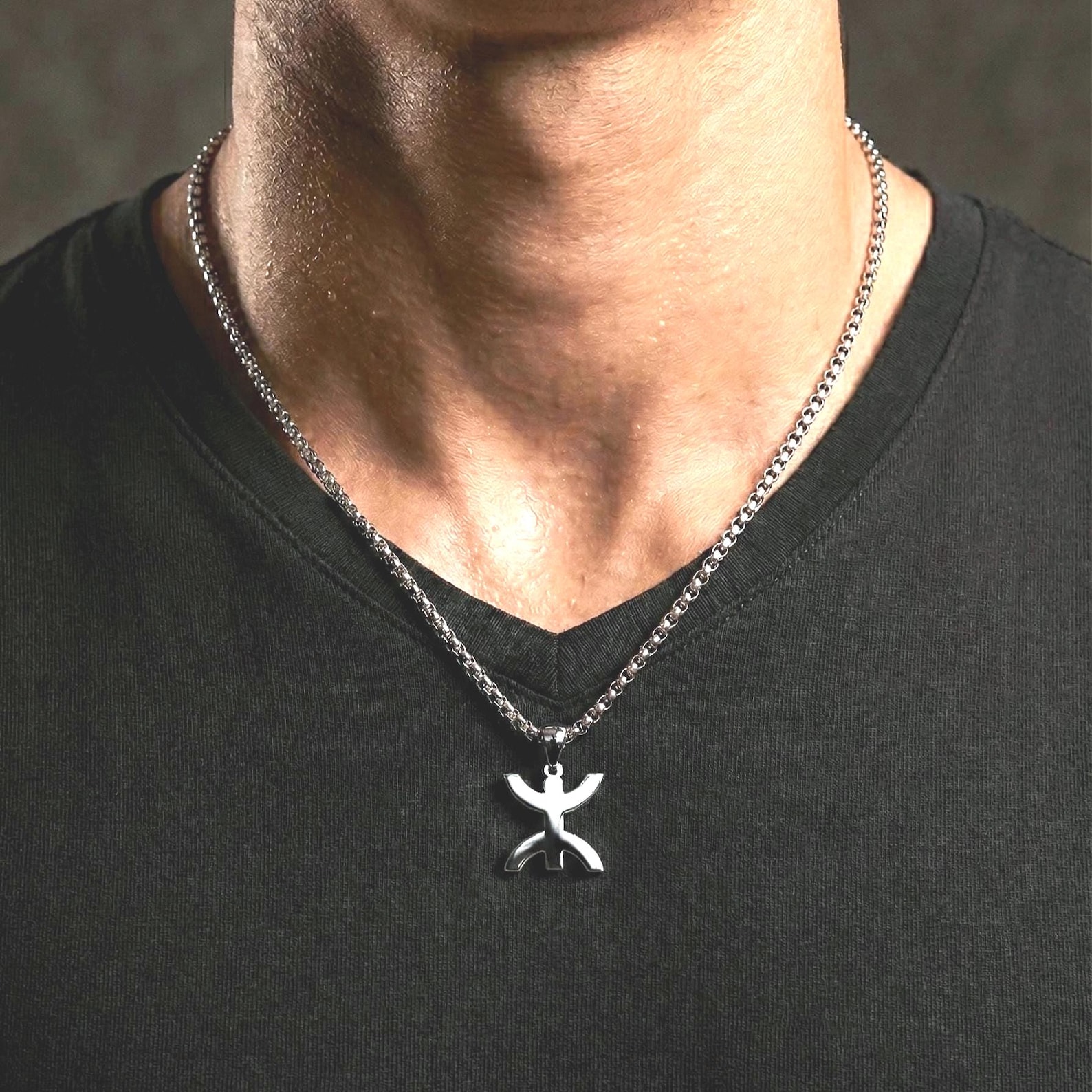 Amazigh Berber Kabyle Tifinagh Yaz Stainless Steel Men's Pendant Necklace