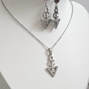 Amazigh Boucles d'oreilles femme- kabyle berbère acier inoxydable plaqué rhodium et pierres