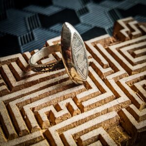 Amazigh White Brass Marquise Shapes Original Vintage Ring