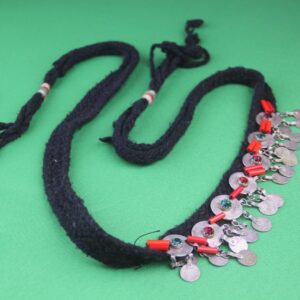 Berber Authentic ANTIQUE Silver Genuine Coral Coins Necklace