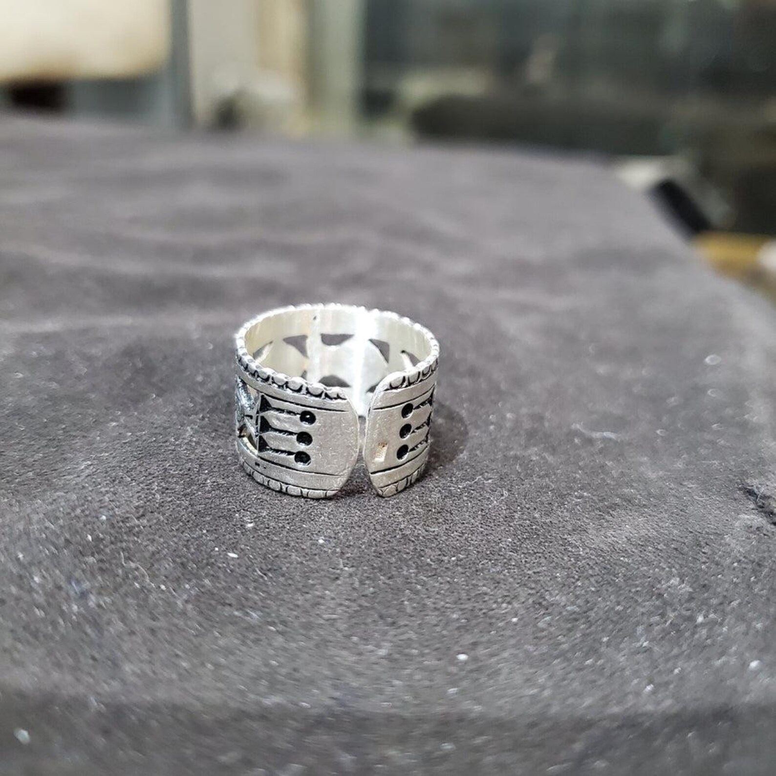 Handmade Berber Amazigh 925 Sterling Silver Fish Adjustable Ring