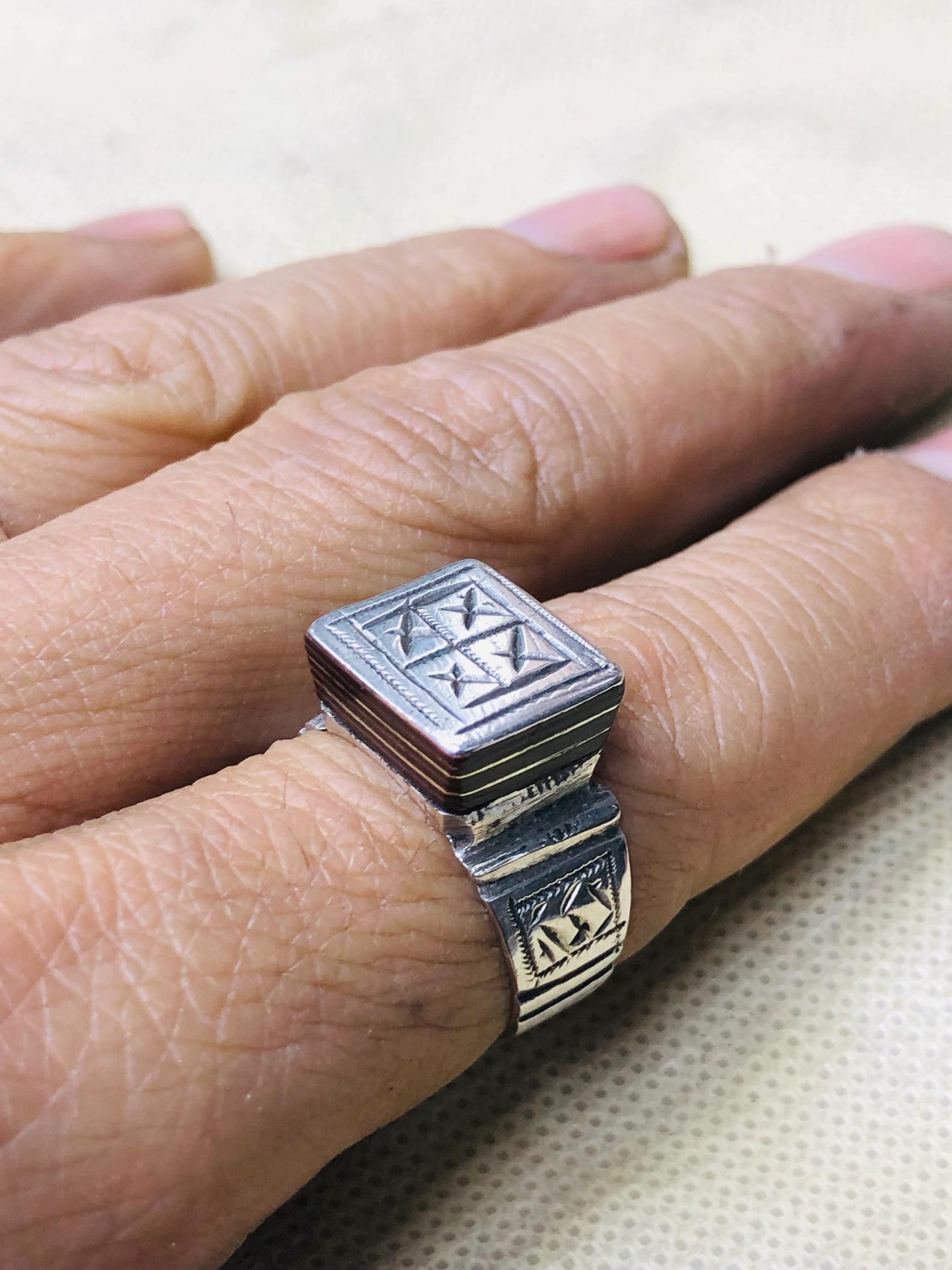 Amazigh Bague en argent Tribal Touareg Berbère Ring