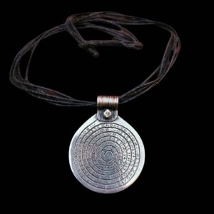 Berber Silver Spiral Pendant Necklace With Letters Design