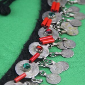 Berber Authentic ANTIQUE Silver Genuine Coral Coins Necklace