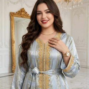 Amazigh Caftan Dress Jawhara Luxury Belt Elegant Kaftan