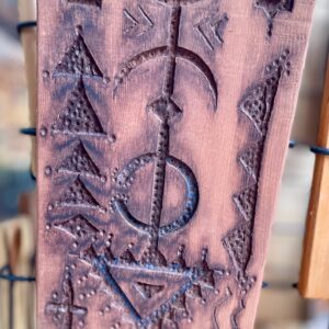 Berber Hand dark Carved Wooden Symbol Wall Art