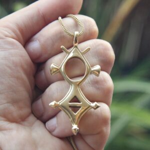 Berber Tuareg Brass Pendant Cross Spiritual Sahara Necklace