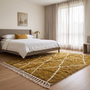 Berber Wool Design Neutral Living room Geometric Rug