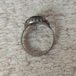 Amazigh Antique Silver Chevron Bead Ring Size 7