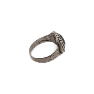 Amazigh Antique Silver Chevron Bead Ring Size 7
