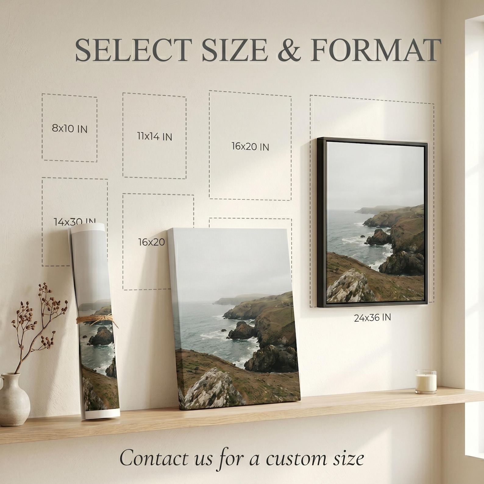 Berber Atlas Mountains Village Snow Painting Made to Order Canvas Wall Art
