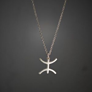 Berber Silver Symbol Pink Necklace - Gold YAZ