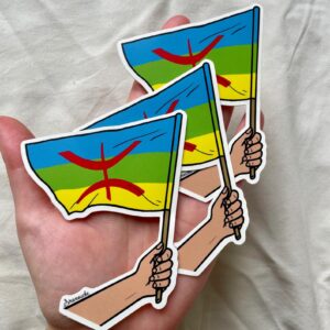 Amazigh Kabyle Flag Premium Soft-Touch Vinyl Sticker Drapeau