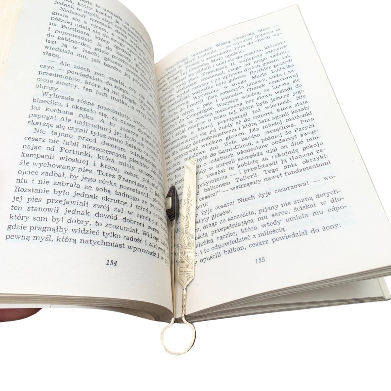 Berber Tuareg Hand-Engraved Metal Bookmark with Natural Tiger Eye