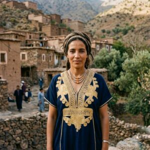 Berber Original Dress bleu gold caftan sea Kaftan