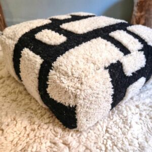 Berber Beni Ourain Floor Cushion Handmade Pouf Ottoman