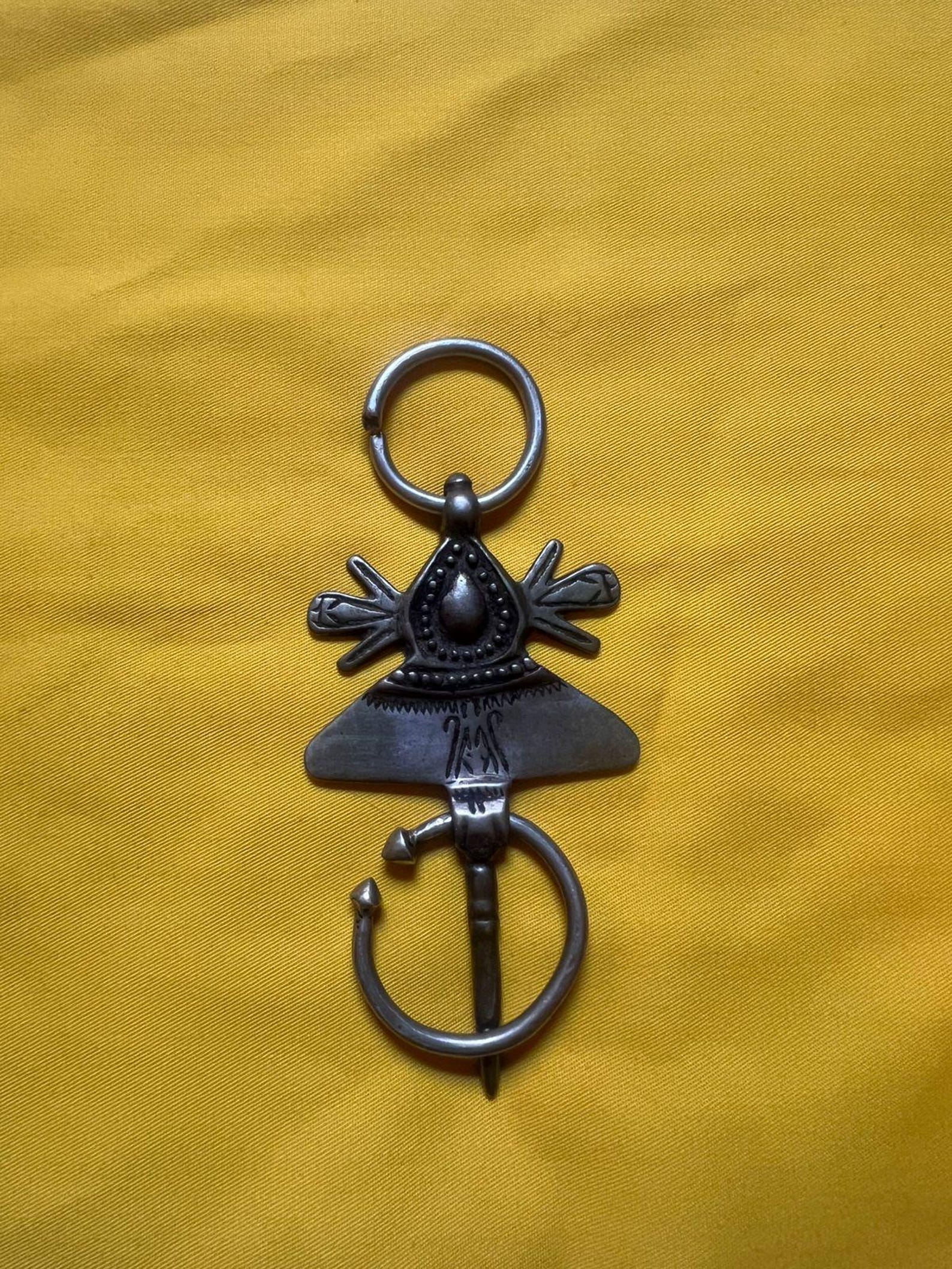 Berber Antique Silver Fibulae Tribal Khella Ring Set