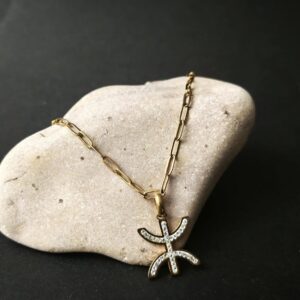 Amazigh Tifinagh Yaz Sparkling Zirconium Stainless Steel Pendant Necklace