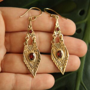 Berber Tuareg Labradorite or Garnet Gemstone Boho Earrings