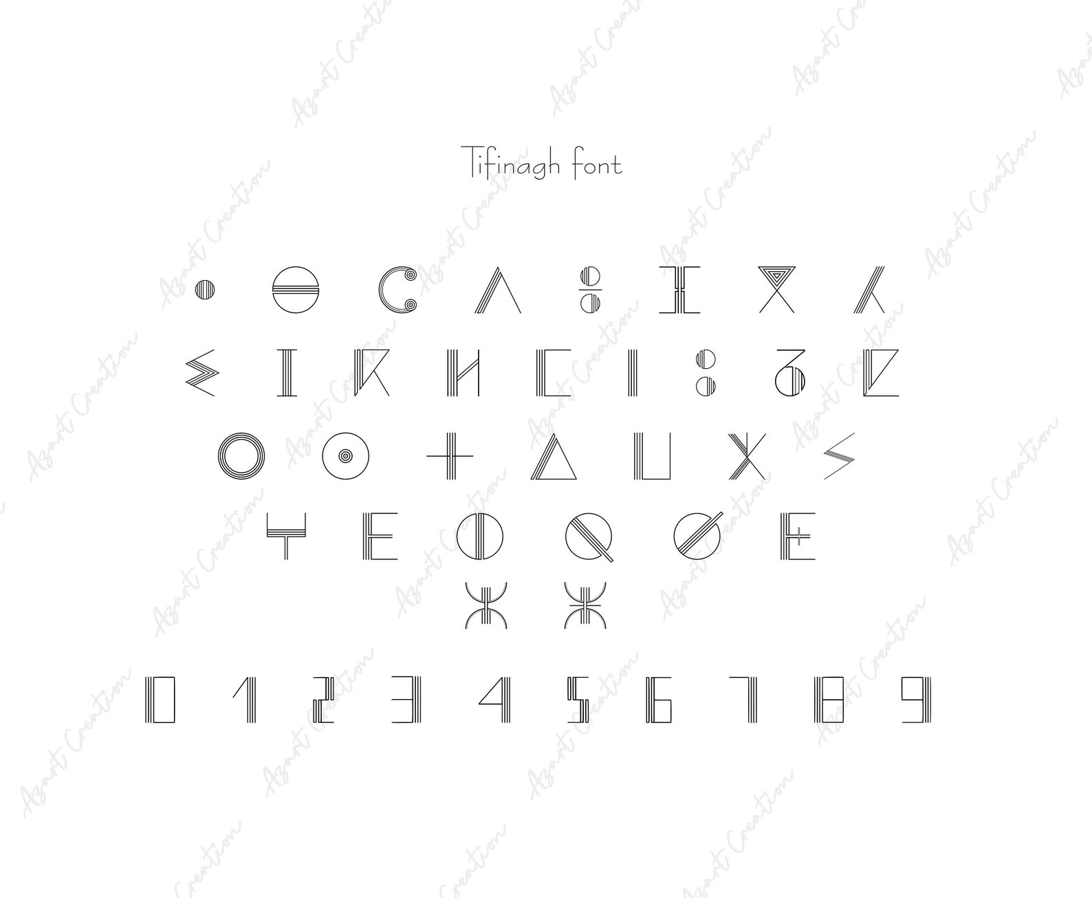 💾 Amazigh Tifinagh Font Wall Art Digital Heritage Design
