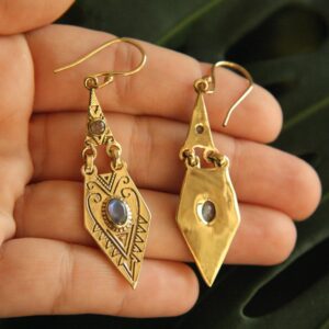 Berber Tuareg Labradorite or Garnet Gemstone Boho Earrings