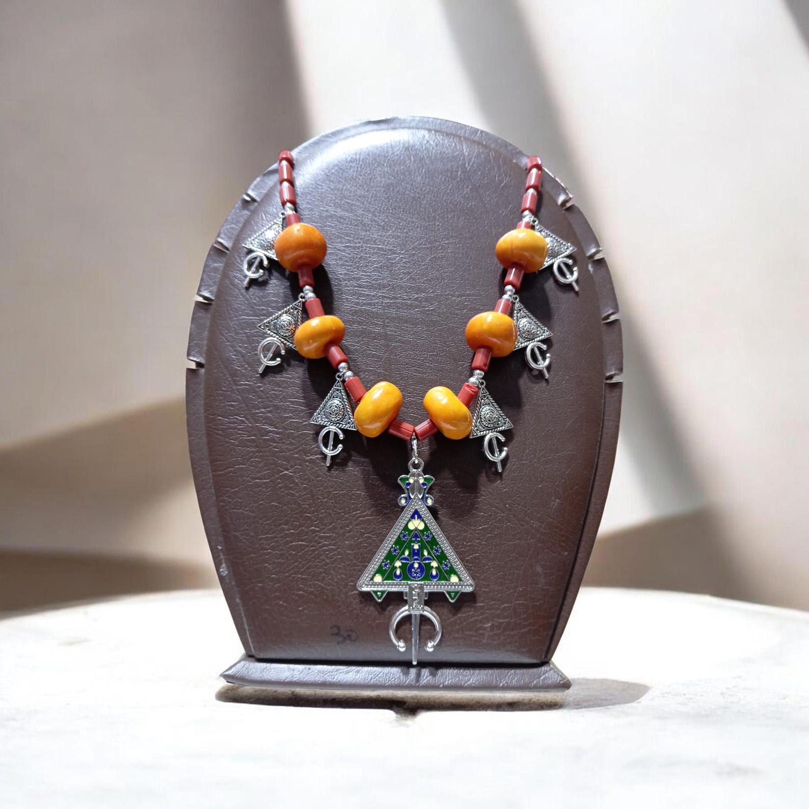 Berber Handmade Traditional Jewelry Tribal Necklace Silver Pins