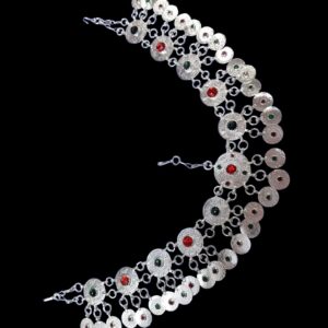 Traditional Amazigh Berber Tawnza Silver-Plated Handmade Headpiece Necklace
