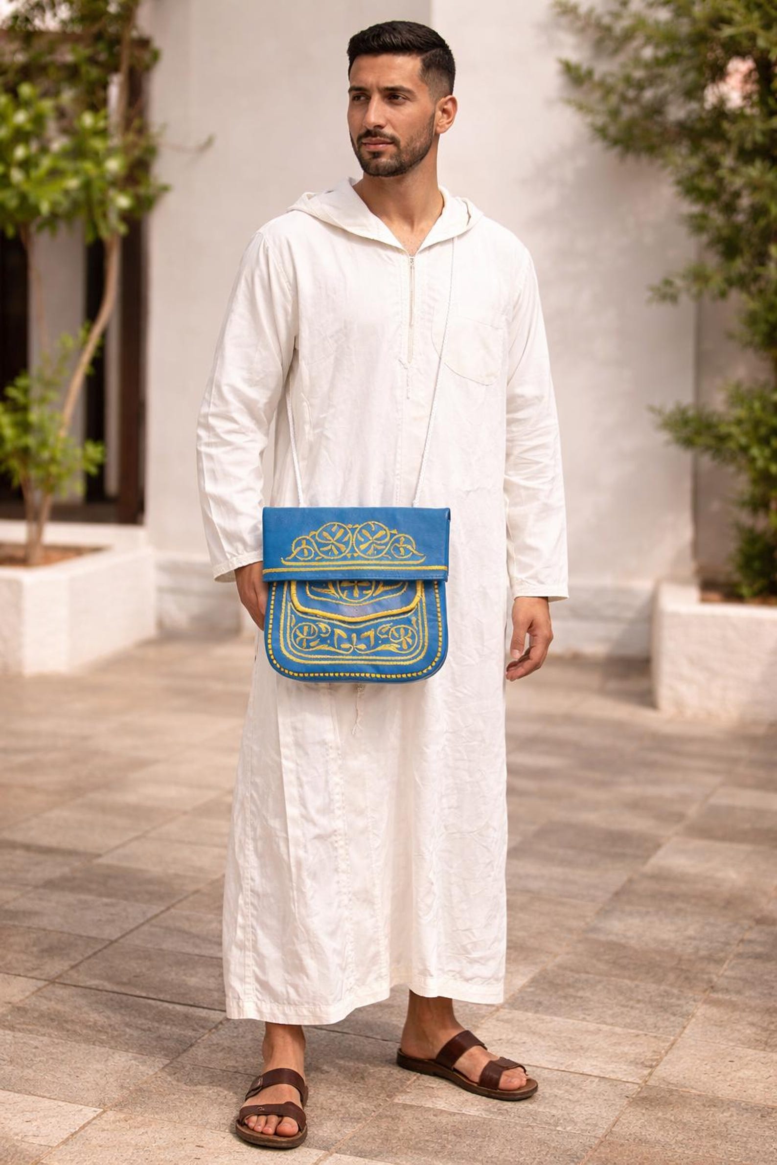 Berber Agrab Leather Handmade Souss Pouch Traditional Bag