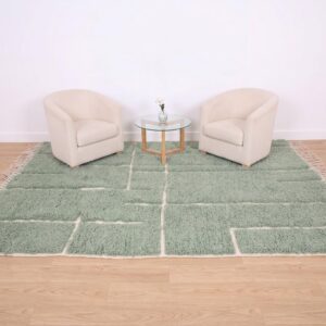 Berber Custom Design Wool Geometric Neutral Living Room Rug