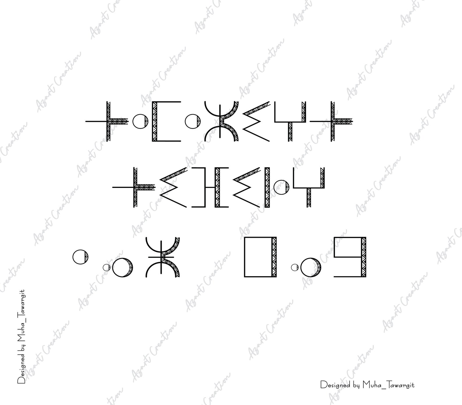 💾 Amazigh Tifinagh Font Wall Art for Heritage Style Designs