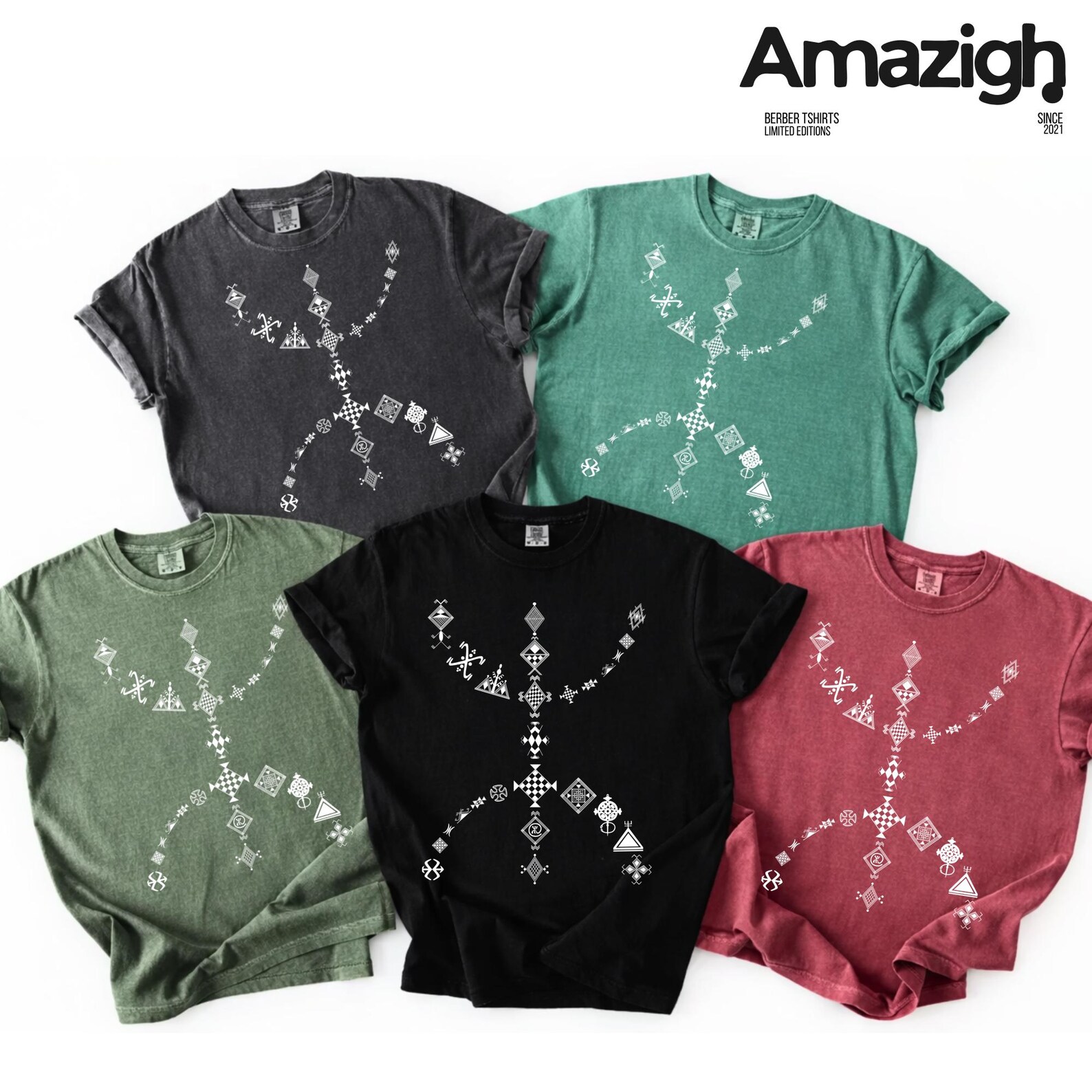 Amazigh Tshirt. Tshirt Dress for Everyday Personal Clothing Styling