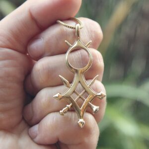 Berber Tuareg Brass Pendant Cross Spiritual Sahara Necklace