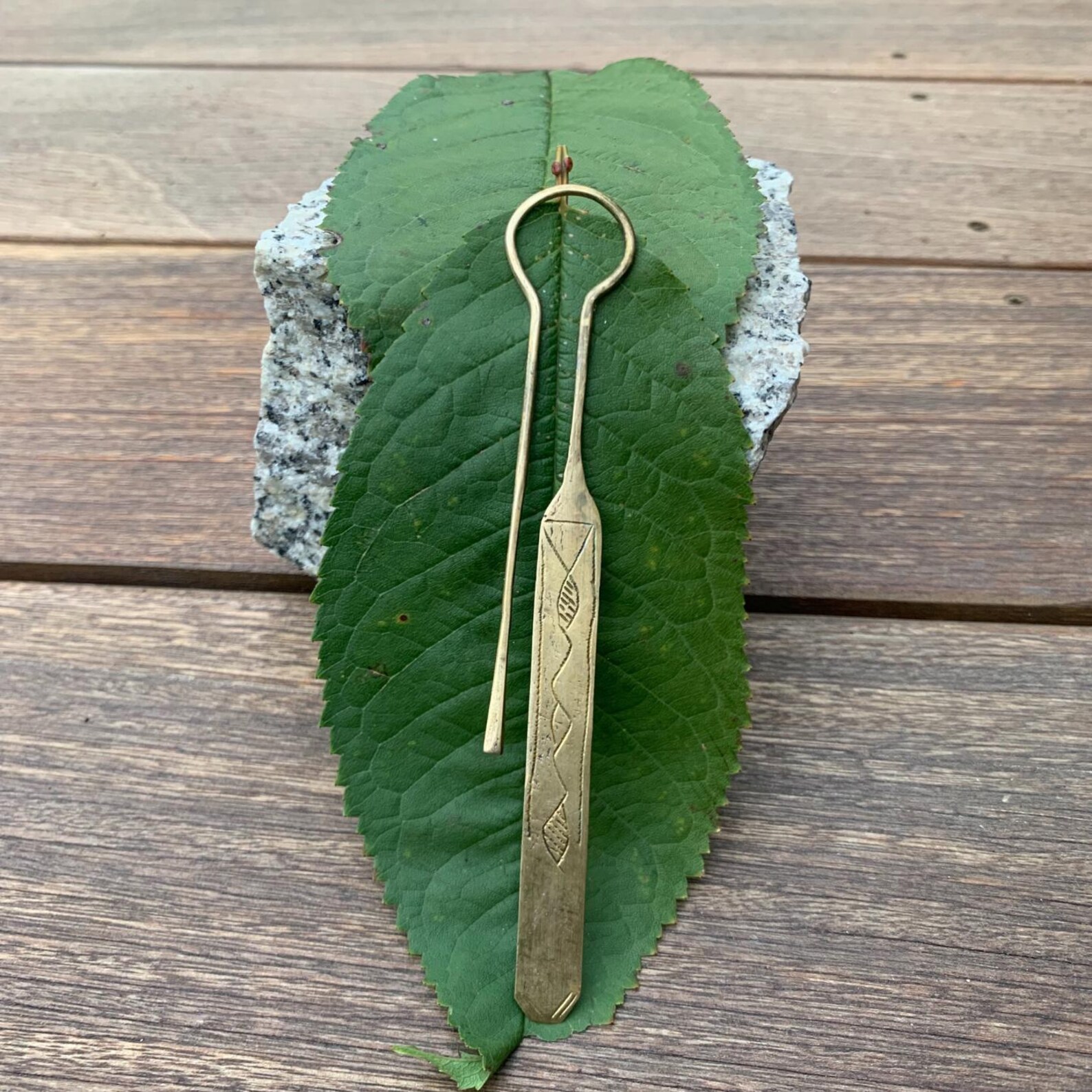 Berber Handmade Brass Tuareg Cross Engraved Metal Bookmark