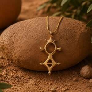 Berber Tuareg Brass Pendant Cross Spiritual Sahara Necklace