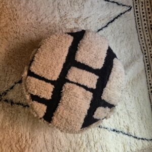 Berber Handmade Beni Ourain Wool Ottoman Boho Pouf