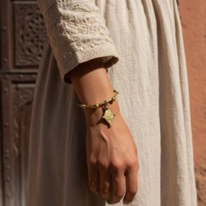 Amazigh Jonc Berbère Laiton Ajustable Losange Traditionnel Bracelet