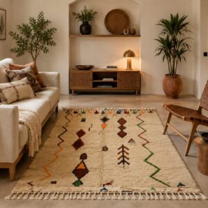 Berber Handmade Vintage Wool Boho Area Rug Neutral Decor
