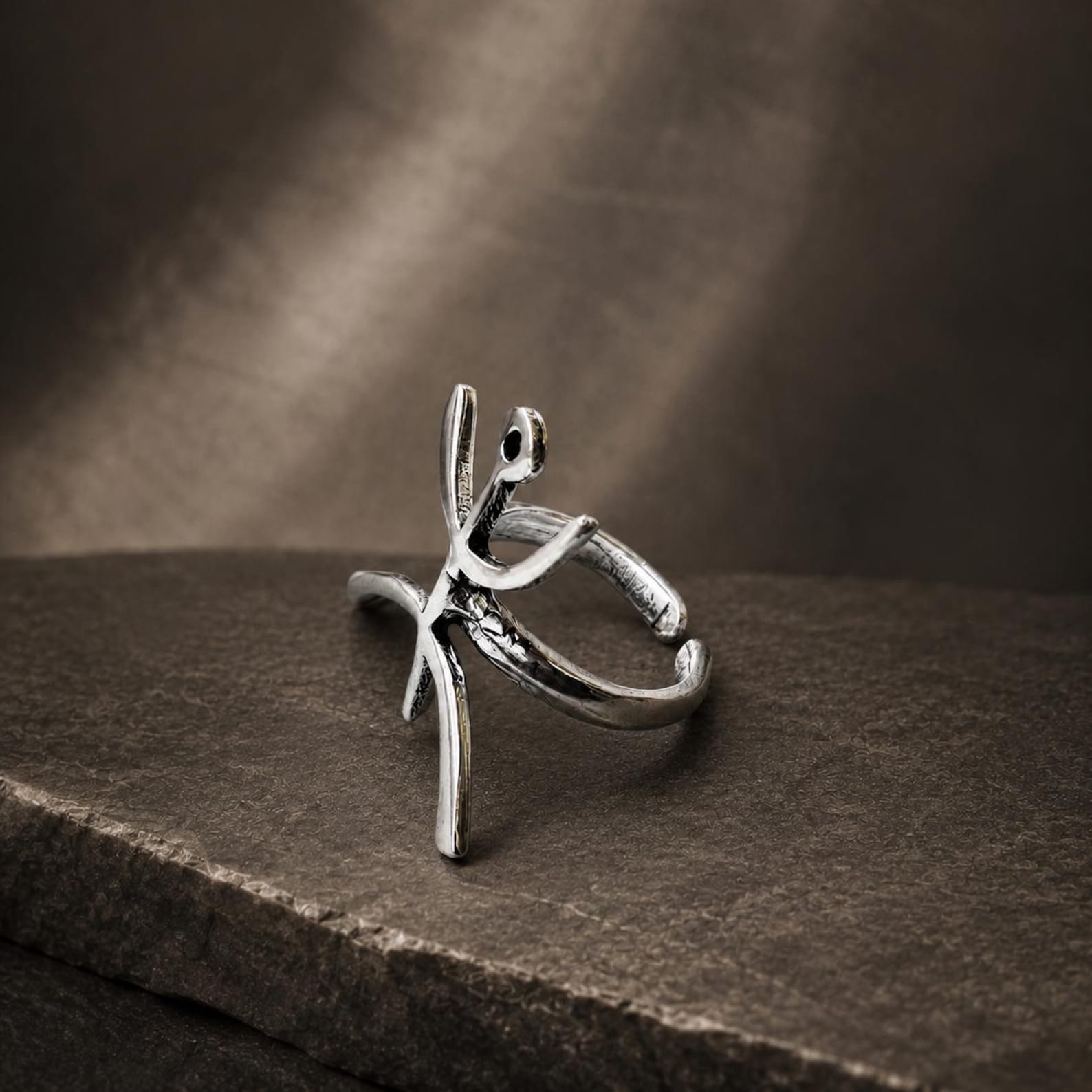 Amazigh Yaz Symbol Tribal Silver Plated Jewelry Ring