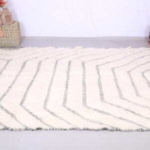 Berber Custom Design Wool Neutral Geometric Living Room Rug