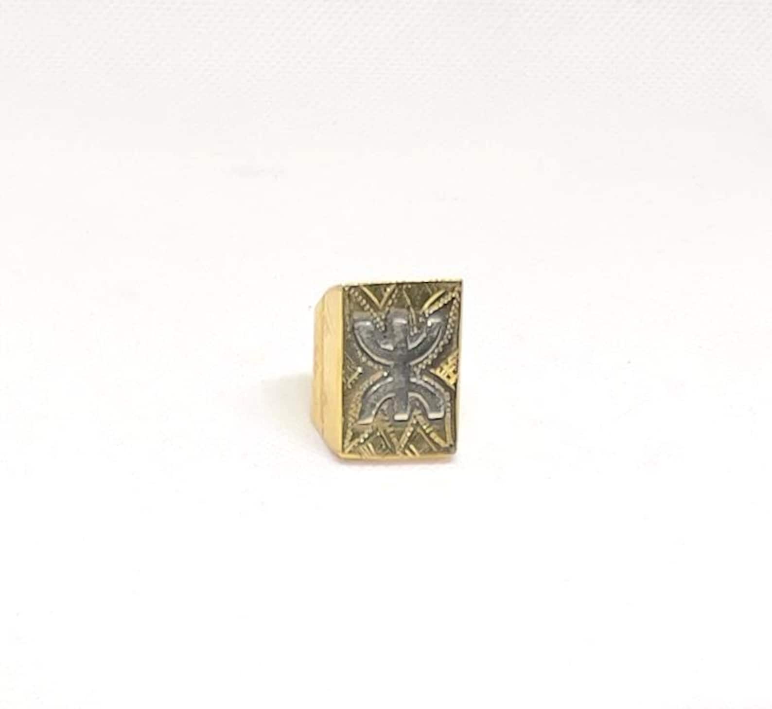 Berber Handmade Brass Copper Yaz Symbol Vintage Ring