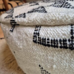 Berber Kilim Ottoman Vintage Wool Footstool Handmade Pouf