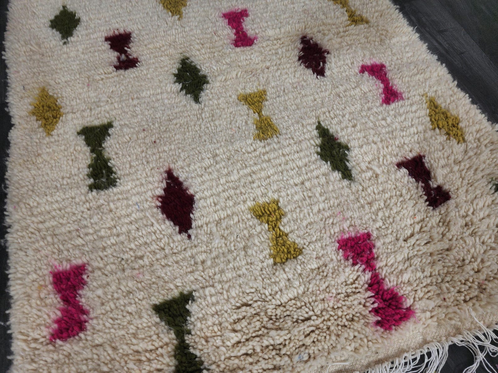 Berber Handmade Wool Colorful Geometric Boho Area Rug