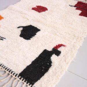 Berber Custom Wool Neutral Geometric Living Room Rug