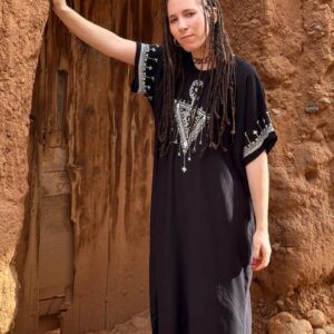 Berber Gandora Dress Tasghnst Kaftan Handmade Cotton Fibula