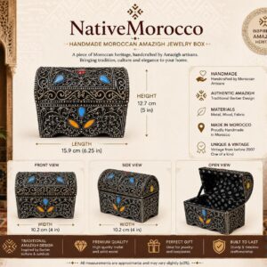 Berber Handmade Jewelry Box Storage Chest Decorative Treasure
